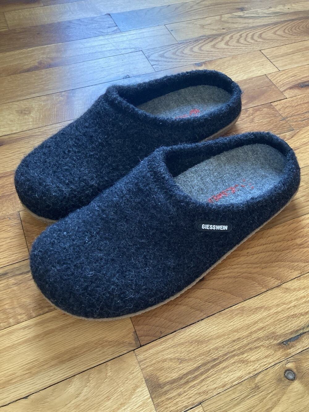 Giesswein Veitsch Slippers Womens 43 Clogs Slip On Casual Wool Black US 11W/9M